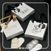 جعبه جواهر سفید مشکی و سفید طلایی تیراژ پایین به همراه چاپ لوگو تک رنگ