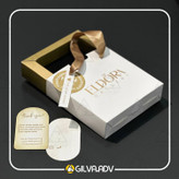 جعبه جواهر سفید مشکی و سفید طلایی تیراژ پایین به همراه چاپ لوگو تک رنگ